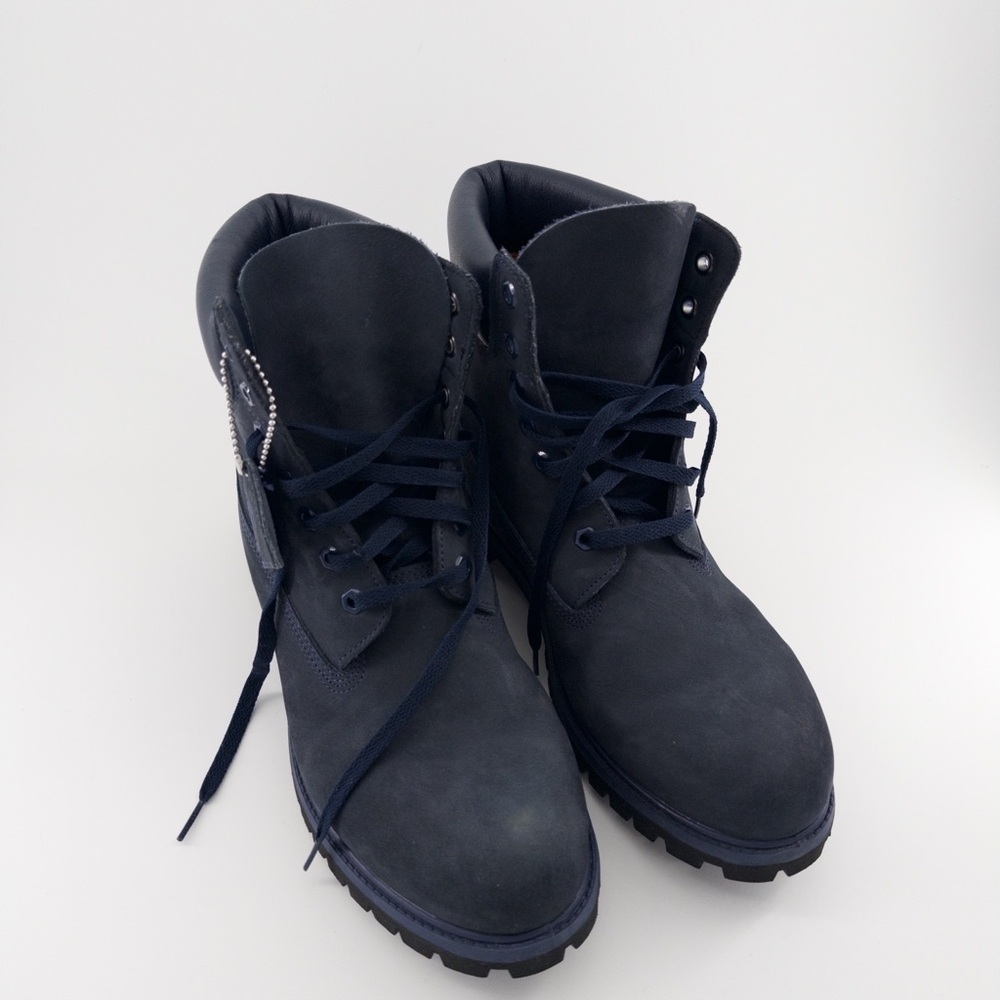 Timberland 6 Inch Premium Waterproof Boots in navy nubuck men’s size 11 - Picture 9 of 11